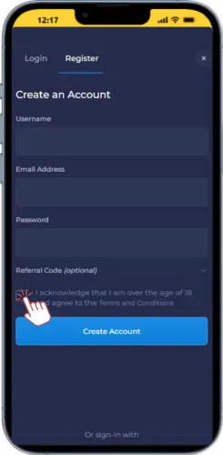 Agree to terms and age confirmation on Rainbet