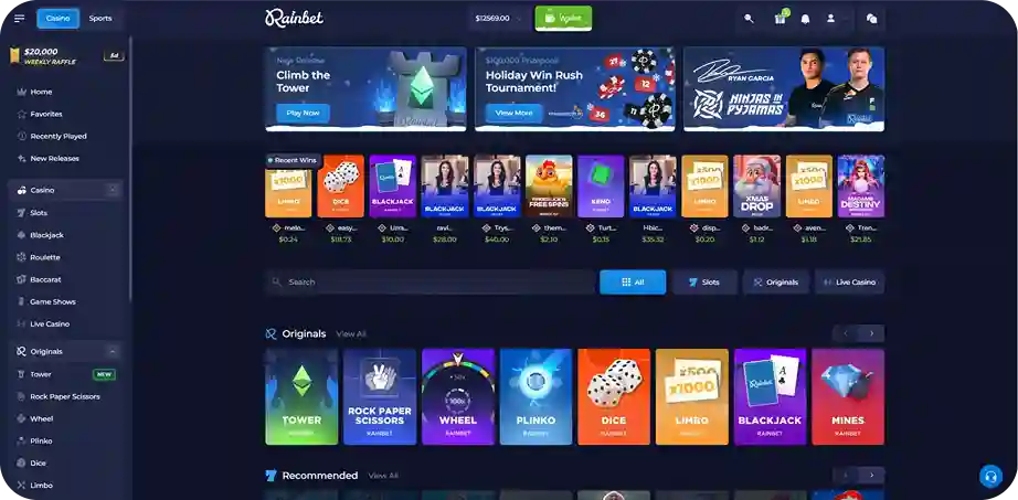 Rainbet desktop