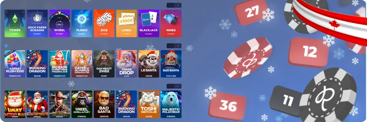 The Rainbet games library Casino